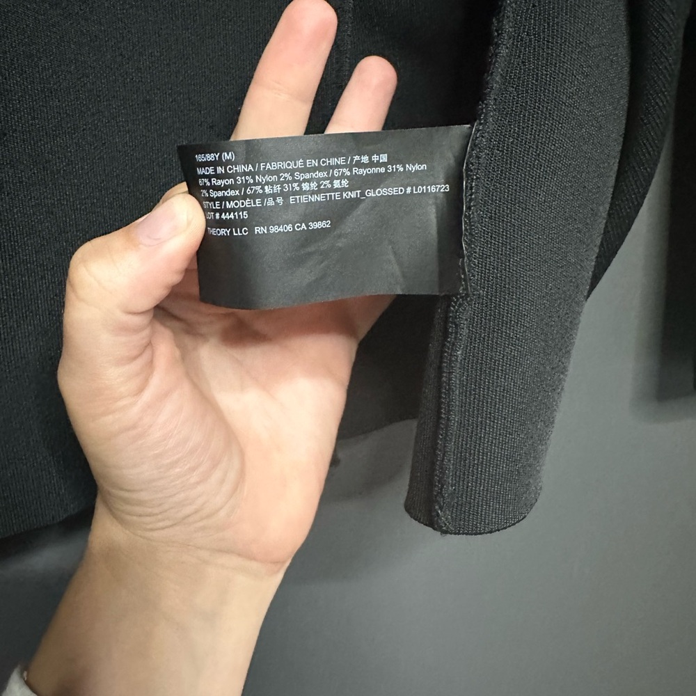 Theory Etiennette Stretch Knit Blazer Black M - Picture 7 of 9